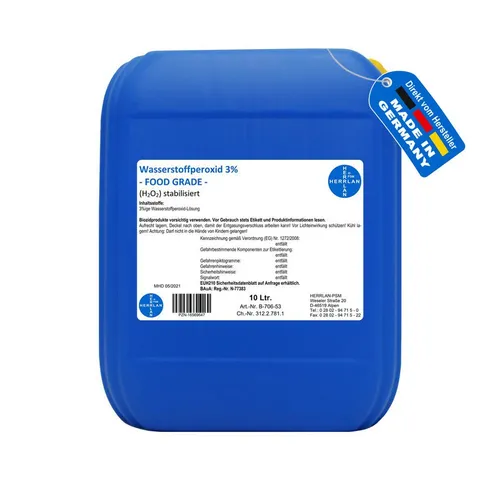 HERRLAN Wasserstoffperoxid 3% FOOD GRADE I HERRLAN-Qualität Bleichmittel (10 Liter)