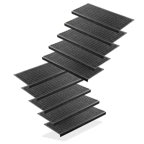 BigDean Stufenmatte 10 Stück – Anti Rutsch Gummi 75 x 25 cm