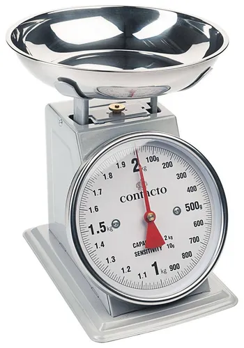 Contacto Küchenwaage bis 2 kg - Küchenwaage aus hochwertigem Edelstahl, präzise Messung bis 2 kg, ideal für genaue Rezeptzubereitungen und gesundes Kochen.