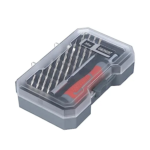 HELPMATE Präzisionsbitsatz mit Ratschengriff 30-teilig, Präzisionsbits, Reparatur von Smartphones, Tablets, MP3-Player, Laptops, Uhren, Brillen & Co.