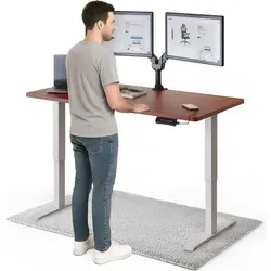 DESKSPACE Schreibtisch Pro Elektrisch höhenverstellbar mit Tischplatte – Ergonomisches Komplettset in Braun/Weiß 140 x 70 cm - Höhenverstellbarer Schreibtisch für ergonomisches Arbeiten, elektrisch verstellbar von 71–121 cm. Inklusive Tischplatte und Memoryfunktion für individuellen Komfort. Ideal für modernes Homeoffice.