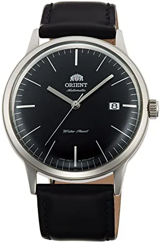 Orient Unisex Automatik Uhr FAC0000DB0 - Elegante Armbanduhr für Herren mit 41mm Edelstahlgehäuse, schwarzem Ziffernblatt und robustem Lederarmband. Ideal für jeden Anlass dank automatischem Uhrwerk und 3 Bar Wasserdichtigkeit.