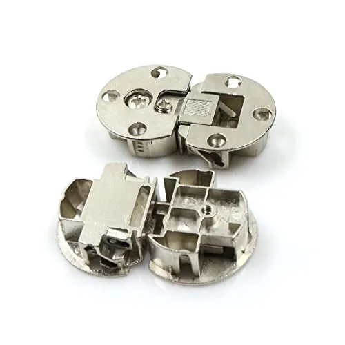 Klappenscharnier 3D-verstellbar Möbel Klappenbeschlag 90 Grad, 2 Stück für Klappen aus Holz, Möbel-Scharnier zum Schrauben, Klappenhalter Stahl vernickelt - Scharnier für Schranktüren & Vitrinen