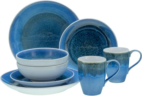 CreaTable 25862 Serie Caldera Blau, 8-teiliges Geschirrset in blau von CreaTable