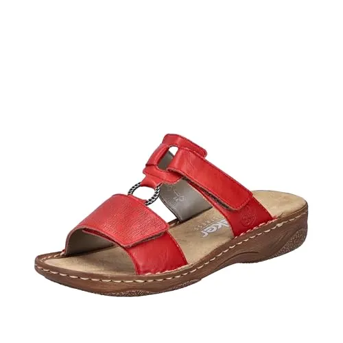 Rieker Damen V2885 Pantolette, Rot, 43 EU in rot von Rieker