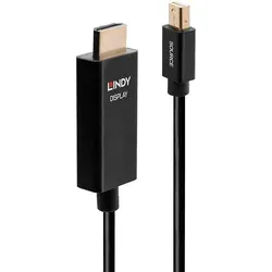 Lindy Mini DisplayPort zu HDMI Adapterkabel 3m - Videokabel & -stecker, abgeschirmt für optimale Signalübertragung und unterstützt 4K Auflösung für gestochen scharfe Bilder.