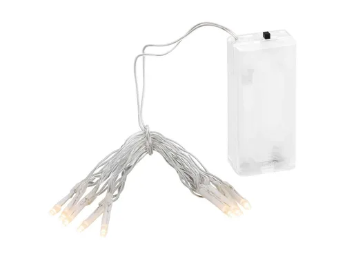 Linder Exclusiv GmbH LED-Lichterkette, Batterie 0,9m 10 LEDs warmweiß Ø3mm für Innen
