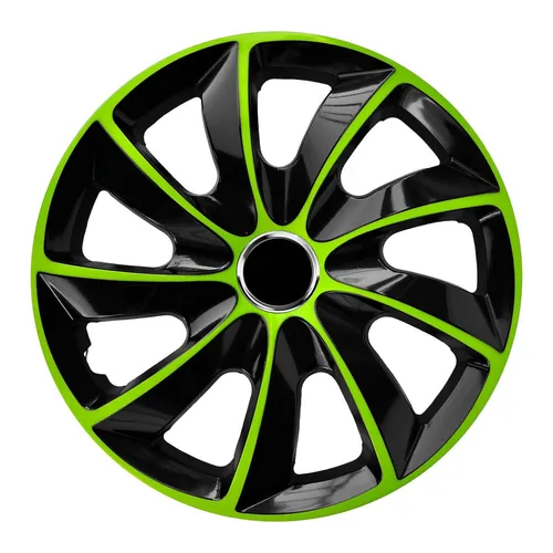 4x Radkappen STIG EXTRA Grün Schwarz 14 Zoll für PKW - Radkappen & Stahlfelgenringe, stylisches Design in Grün und Schwarz, passend für 14 Zoll Reifen und ideal für eine individuelle Fahrzeugoptik.