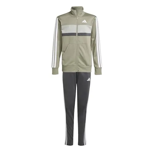 adidas Unisex Kinder SEASONAL ESSENTIALS TIBERIO 3 STRIPES TRICOT TRACKSUIT - Trainingsanzüge aus 100 % recyceltem Polyester mit CLIMACOOL-Technologie für optimale Feuchtigkeitsableitung und Komfort beim Sport.