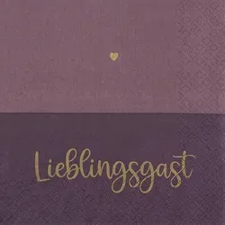 Home Fashion, Lieblingsgast, Lunch-Servietten aufgefaltetes Maß 33 cm x 33 cm, im Viertelfalz, 20 Stück pro Packung