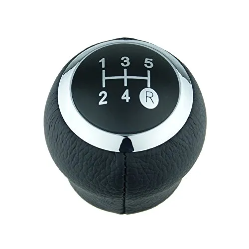 Schaltknauf für Toyota Auris E15 E18 Avensis T25 T27 Corolla E14 Yaris P9 P13 - 5 Gang - Schwarz - Chrom - Silber - Schalthebel - Hebel Knauf für Gangschaltung - für manuelles Schaltgetriebe A279-4