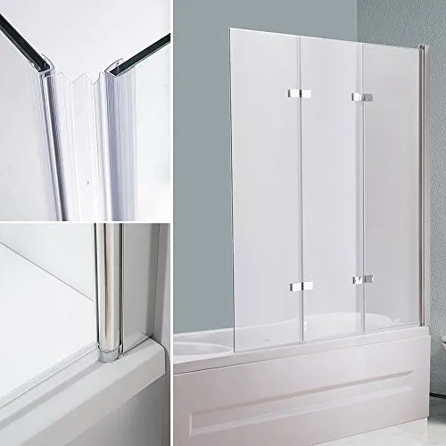 Melko Duschabtrennung Badewannenaufsatz aus 5 mm ESG Sicherheitsglas - Duschkabinen & -wände – Faltbare Trennwand aus 5 mm Sicherheitsglas, ideal für Badewannen und Duschwannen, sicher und elegant für jedes Badezimmer.