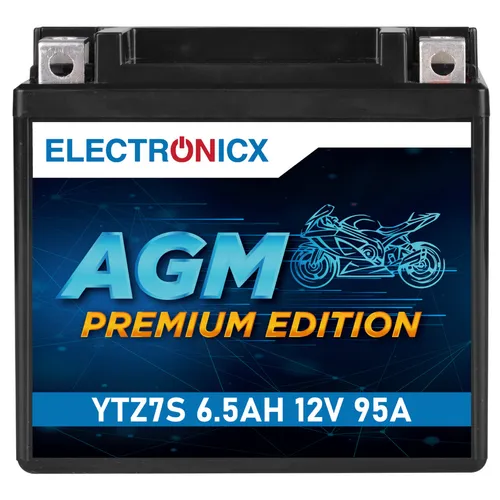 Electronicx YTZ7S AGM Motorradbatterie 12V 6Ah – Wartungsfrei & Leistungsstark –