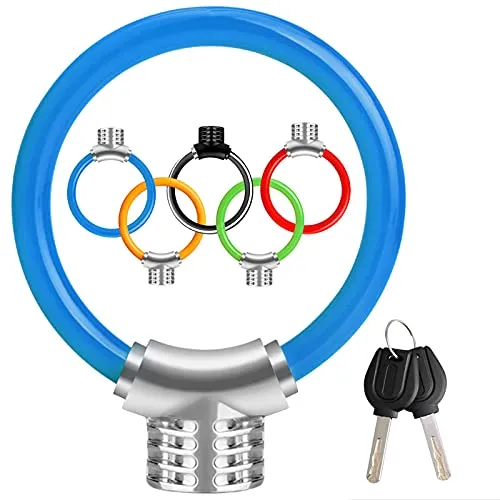 Fahrradschloss,klein,tragbarer Ring,Sicherheit,Diebstahlschutz,manipulationssicher, Scherwiderstand,verdicktes Stahlkabel,Legierung,reflektierende Streifen (BU)