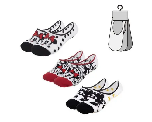 Cerda Socken Disney Minnie Damen Set 3er Pack Strümpfe Komfort Größe 36-41