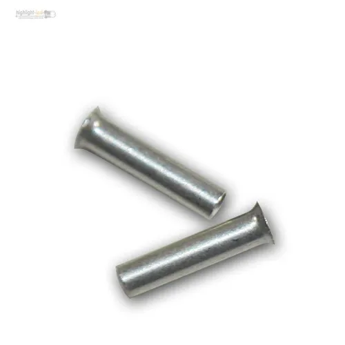 Aderendhuelsen unisoliert versilbert 1,0mm² 6mm, Aderendhülse Aderendhülsen 100