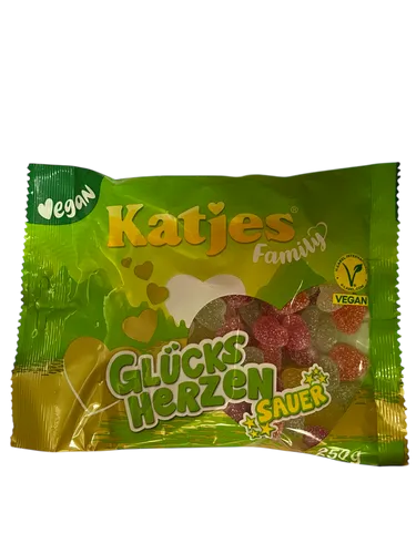 Katjes Glücks Herzen Sauer Vegan 250g Packung