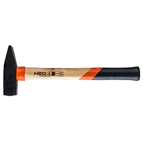 NEO TOOLS Schlosserhammer 1 Stück, Eschestiel, 800 g Kopfgewicht | Geschmiedeter und Gehärtet Hammerkopf, Holzstiel