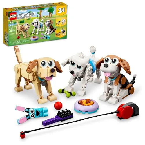 LEGO 31137 Niedliche Hunde – Kreatives Bauset - Entdecke die Freude am Bauen mit diesem Set für kreative Köpfe! 475 Teile und ein einfaches Anleitungshandbuch sorgen für stundenlangen Spaß. Perfekt für Kinder ab 7 Jahren.