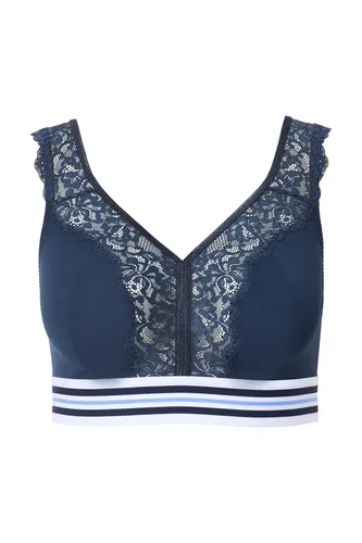 Ulla Popken Bügelloser BH Minimizer-Bralette blau 90F