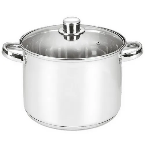 Michelino Kochtopf Edelstahl-Kochtopf mit Glasdeckel Topf Töpfe, Edelstahl, Spülmaschinengeeignet