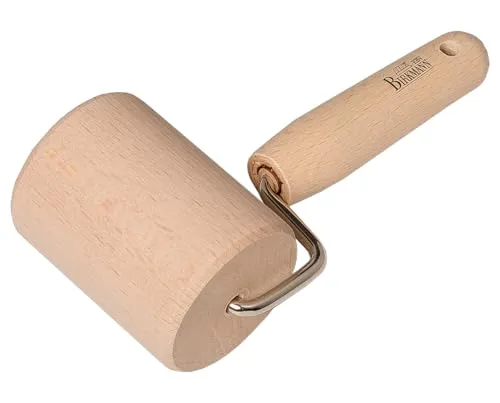 Birkmann, Teigroller, gerade, ideal für eckige Backformen, aus unbehandeltem Buchenholz, mit ergonomischem Griff und Aufhängeöse, nachhaltig, langlebig, Länge 15 cm, Ø 5,5 cm
