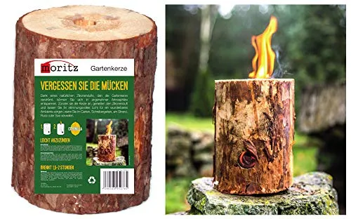 Moritz Schwedenfeuer Baumfackel mit Zitronella - Fackeln & Laternen für den Garten – 1,5-2 Stunden Brenndauer, ideal für Gartenpartys und als atmosphärische Licht- und Wärmequelle. Leicht anzünden dank Anzünddocht.
