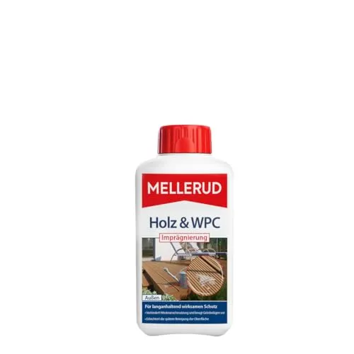 Mellerud Holz & WPC Imprägnierung 0,5 L - Effektive WPC Imprägnierung für Holz und WPC, schützt vor Witterungseinflüssen und sorgt für Langlebigkeit. Ideal für die Pflege von Möbeln im Außenbereich.