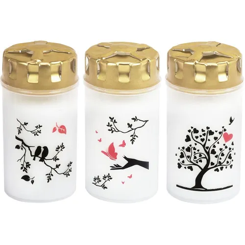 JEKA Grablicht 3er-Set mit Motiv Windschutzdeckel, 50 Stunden