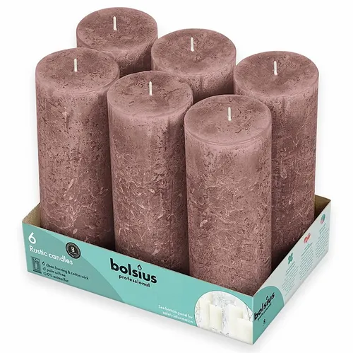 Stk Bolsius Professional Rustik Stumpenkerzen 190x68mm - Wildlederbraun 6