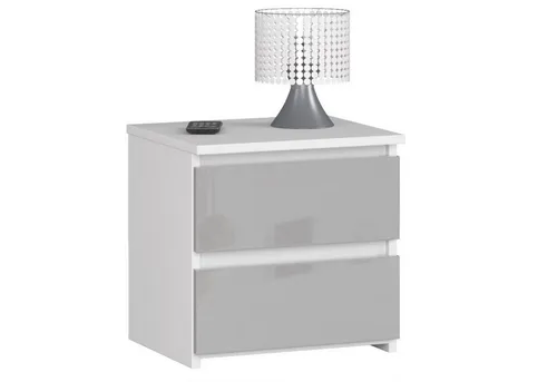 Home Collective Kommode 40 cm breit Holz Highboard Sideboard für Flur Schlafzimmer Wohnzimmer (Mehrzweckschrank Schrank schmal Kommode Schlafzimmer mit Schubladen), Kinderzimmer Organizer, 40 cm hoch mit 2 Schubladen Metall Hochglanz