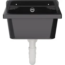 Ausgussbecken Waschtrog 10867 - Schwarz - Sanitärinstallation: Hochwertiges Polypropylen, leicht zu reinigen und ideal für Garage, Werkstatt oder Garten. Beständig gegen Verfärbungen und hohe Temperaturen.