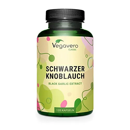 Schwarzer Knoblauch Kapseln | Hochdosierter Extrakt für Ihre Gesundheit - Pflanzliches Ergänzungsmittel Knoblauch, hochdosiert mit 1500 mg Extrakt (15:1) pro Kapsel, unterstützt Ihre Vitalität und ist vegan sowie laborgeprüft.