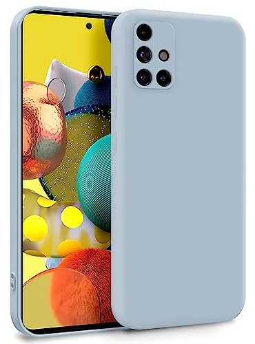 MyGadget Hülle für Samsung Galaxy A51 5G - Zweilagige Handyhülle mit Kameraschutz - Cover mit Innenfutter & Silikon außen - Hell Blau