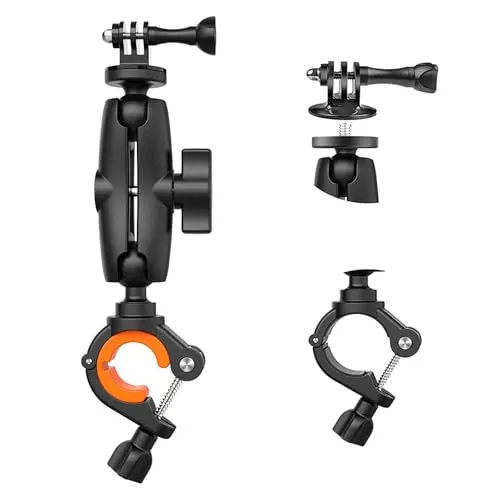 UNSTINCER Action Kamera Halterung für GoPro & Insta360 - Foto- & Video-Zubehör, vielseitige Halterung für 8–35 mm Stangen mit Anti-Rutsch-Gummipolstern, ideal für Motorräder und Fahrräder.