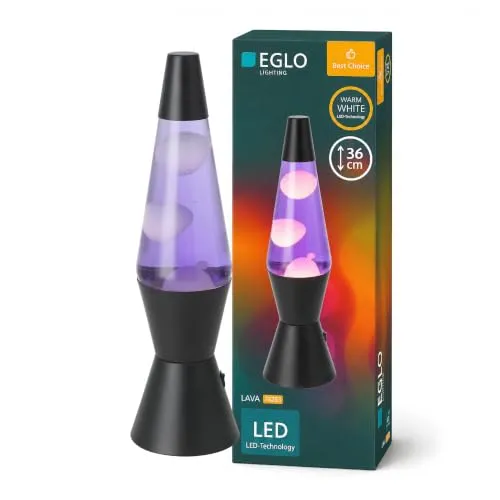 Eglo Tischlampe Lava Schwarz Violett Weiß 10,5 cm