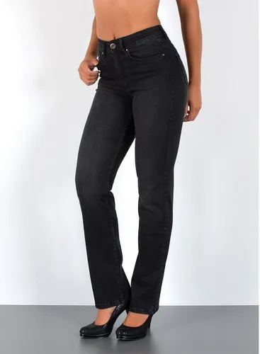ESRA Damen Straight-Fit Jeans High Waist bis Übergröße G5 - Die ESRA Straight-Fit Jeans für Damen bietet hohen Tragekomfort mit ihrem geraden Schnitt und elastischem Material. Ideal für den Alltag, erhältlich bis Übergröße G5 in verschiedenen Farben und Waschungen.