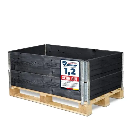 Garronda Holzaufsatzrahmen für Palette Aufbewahrungskiste aus Holz Palettenaufsatzrahmen Holzkiste (ohne Palette) Anthrazit 2 Stück 120x80x20 cm GD-0096