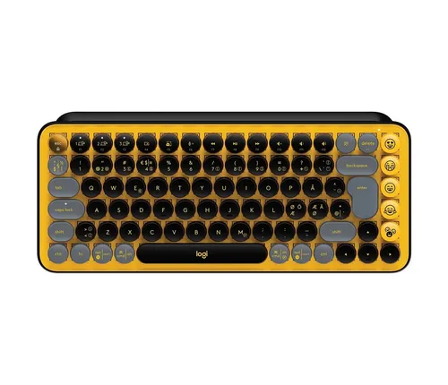 Logitech POP Keys Kabellose mechanische Tastatur – Personalisierbare Emoji-Taste - Tastaturen mit einzigartigem Design in Blast-Farbe, ideal für kreatives Arbeiten und individuelles Styling.