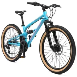 BIKESTAR Alu Kinder Jugend Mountainbike Vollgefedert 24 Zoll - Jugend- & Kinderfahrräder: Robustes 24