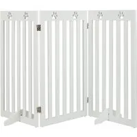 Costway Absperrgitter für Hunde – 89 cm hoch, 3 Paneele, Weiß - Freistehendes Absperrgitter für die Sicherheit Ihres Hundes. Flexibel aufstellbar in Z- oder U-Form, rutschfeste Unterseite für stabilen Halt. Stilvolles Design, ideal für Küche, Treppen und Türen.