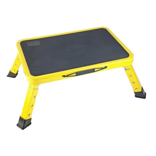 Produktbild VKE Verzinkte Blech Arbeitsplattform Höhenverstellbar 38 × 26 × 17.5 cm, klappbar Arbeitsbühne, 500KG Tragfähigkeit, Laufbühne, mit Sicherheitsverschluss,Tragbarer Arbeitsbühne mit 4 Lenkrollen