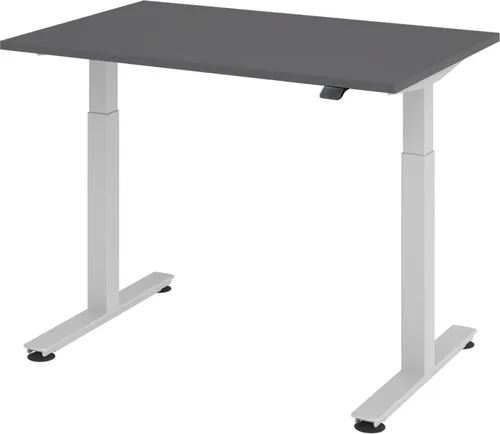 bümö elektrisch höhenverstellbarer Schreibtisch Graphit 120x80 cm - Ergonomischer Büroschreibtisch - Kinderschreibtische mit stufenlos einstellbarer Höhe von 71-120 cm, perfekt für ergonomisches Arbeiten und ideal als Steharbeitsplatz.