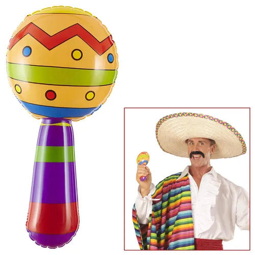AUFBLASBARE RUMBAKUGEL # Rumba Kugel Rassel Mexiko Samba Hawaii Musik Party Deko