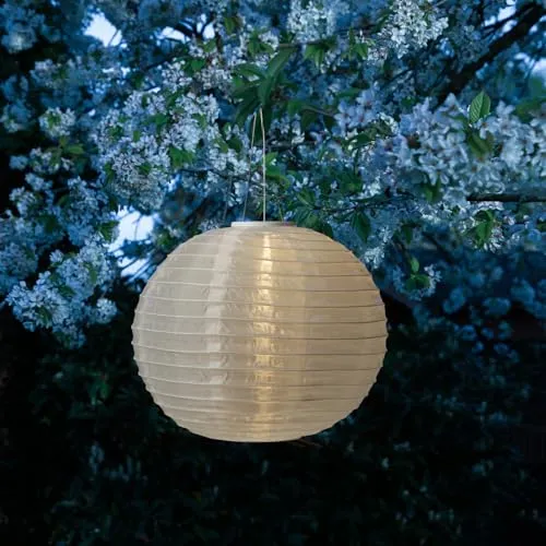 LED Solar Lampion für Garten und Terrasse – 40 cm Deko Laterne mit Sensor