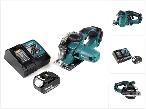 Makita DCS 552 RM1 18 V Akku Metall Handkreissäge mit Zubehör - Leistungsstarke Akku-Handkreissäge für Metallarbeiten. Inkl. 4,0 Ah Akku, Ladegerät und Schutzbrille. Ergonomisch mit Soft-Grip und LED-Leuchte für präzises Arbeiten.