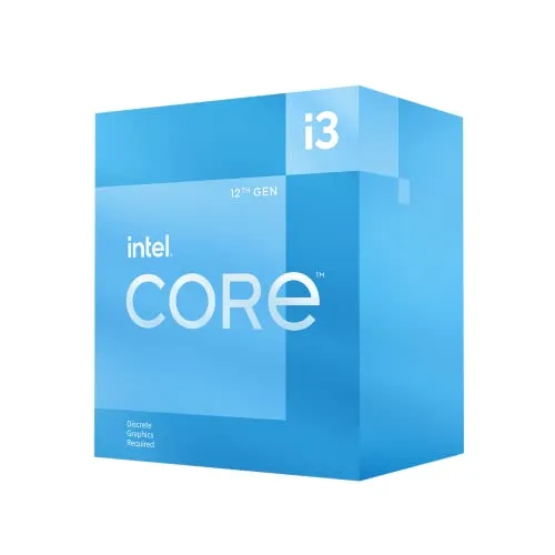 Intel® Core™ i3-12100F 12. Generation Desktop Prozessor (Basistakt: 3.3GHz, 4 Kerne, LGA1700, RAM DDR4 und DDR5 bis zu 128GB)