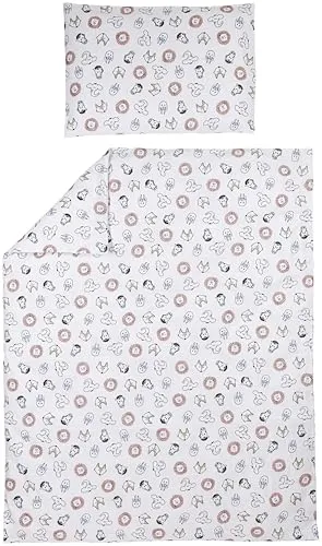 Meyco Baby Bettwäsche 120x150 cm - Set mit Kopfkissenbezug - 100% Baumwolle - Tiermotiv - Weiß - Hochwertige Meyco Baby Bettwäsche aus 100% Baumwolle, atmungsaktiv und pflegeleicht. Ideal für Kinderbetten, sorgt für höchsten Schlafkomfort und ein angenehmes Schlafklima. Waschbar und trocknergeeignet – perfekt für den täglichen Einsatz.