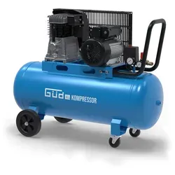 Güde Kompressor 420/10/100 - Leistungsstarker Druckluftkompressor - Kompressoren für anspruchsvolle Druckluftarbeiten, ausgestattet mit ölgeschmiertem 2-Zylinder-Aggregat und zwei Druckluftkupplungen für mehrere Werkzeuge.