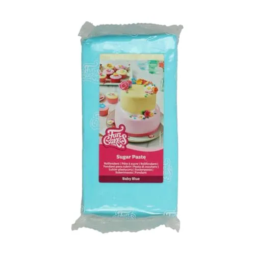 Produktbild FunCakes Rollfondant Baby Blue: Einfach zu verwenden, glatt, flexibel, weich und biegsam, perfekt zum Dekorieren von Kuchen, halal, koscher und glutenfrei. 1 kg